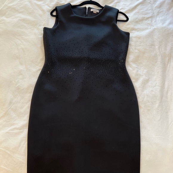 Calvin Klein Black Embellished Sheath Midi Dress - Picture 3 of 9